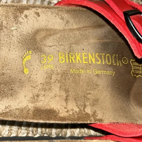 Birkenstock Red Double Strap Sandals - Picture 3 of 8